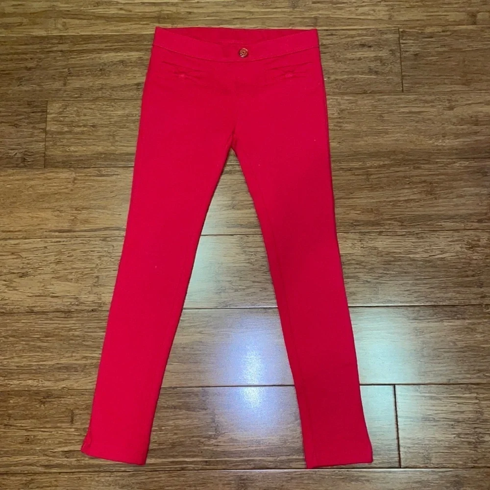 Gymboreee + Olivia Bow Ponte Red Pants size 7 NWOT